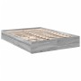Cama con cajones madera ingeniería gris Sonoma 150x200 cm de vidaXL, Camas y somieres - Ref: Foro24-3280655, Precio: 176,06 €...
