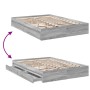 Cama con cajones madera ingeniería gris Sonoma 150x200 cm de vidaXL, Camas y somieres - Ref: Foro24-3280655, Precio: 176,06 €...