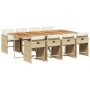 Set comedor de jardín 9 pzas con cojines ratán sintético beige de vidaXL, Conjuntos de jardín - Ref: Foro24-3277875, Precio: ...