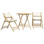 Juego bistró plegable de bambú 3 pzas con cojines blanco crema de vidaXL, Conjuntos de jardín - Ref: Foro24-3208933, Precio: ...