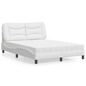 Cama con colchón cuero sintético blanco 120x200 cm de vidaXL, Camas y somieres - Ref: Foro24-3208711, Precio: 391,53 €, Descu...