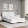 Cama con colchón cuero sintético blanco 120x200 cm de vidaXL, Camas y somieres - Ref: Foro24-3208711, Precio: 397,46 €, Descu...