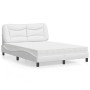 Cama con colchón cuero sintético blanco 140x190 cm de vidaXL, Camas y somieres - Ref: Foro24-3208718, Precio: 425,47 €, Descu...