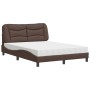 Cama con colchón cuero sintético marrón 140x200 cm de vidaXL, Camas y somieres - Ref: Foro24-3208726, Precio: 455,79 €, Descu...