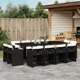 Garden dining set with cushions 13 pieces black synthetic rattan by vidaXL, Garden sets - Ref: Foro24-3277985, Price: 872,26 ...