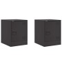 Mesitas de noche 2 unidades acero negro 34,5x39x44 cm de vidaXL, Mesitas de noche - Ref: Foro24-841608, Precio: 67,35 €, Desc...
