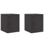 Mesitas de noche 2 unidades acero negro 34,5x39x44 cm de vidaXL, Mesitas de noche - Ref: Foro24-841608, Precio: 66,65 €, Desc...