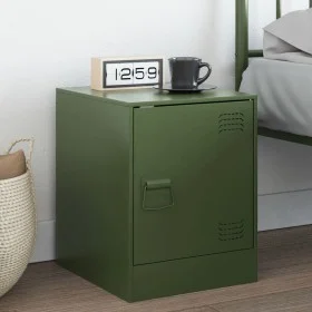 Olivgrüner Nachttisch aus Stahl, 34,5 x 39 x 44 cm von vidaXL, Nachttische - Ref: Foro24-841615, Preis: 53,87 €, Rabatt: %