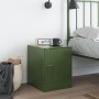 Mesita de noche acero verde oliva 34,5x39x44 cm de vidaXL, Mesitas de noche - Ref: Foro24-841615, Precio: 54,29 €, Descuento: %