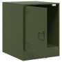 Mesita de noche acero verde oliva 34,5x39x44 cm de vidaXL, Mesitas de noche - Ref: Foro24-841615, Precio: 54,29 €, Descuento: %
