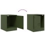 Mesita de noche acero verde oliva 34,5x39x44 cm de vidaXL, Mesitas de noche - Ref: Foro24-841615, Precio: 54,29 €, Descuento: %