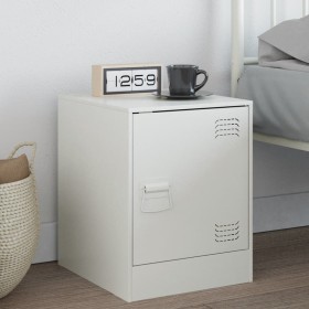 Mesita de noche acero blanco 34,5x39x44 cm de vidaXL, Mesitas de noche - Ref: Foro24-841617, Precio: 43,15 €, Descuento: %