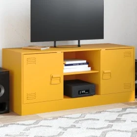 Mueble para TV de acero amarillo mostaza 99x39x44 cm de vidaXL, Muebles TV - Ref: Foro24-841688, Precio: 79,55 €, Descuento: %