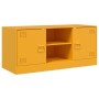 Mueble para TV de acero amarillo mostaza 99x39x44 cm de vidaXL, Muebles TV - Ref: Foro24-841688, Precio: 93,23 €, Descuento: %
