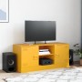 Mueble para TV de acero amarillo mostaza 99x39x44 cm de vidaXL, Muebles TV - Ref: Foro24-841688, Precio: 93,23 €, Descuento: %