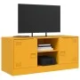 Mueble para TV de acero amarillo mostaza 99x39x44 cm de vidaXL, Muebles TV - Ref: Foro24-841688, Precio: 79,55 €, Descuento: %