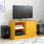 Mueble para TV de acero amarillo mostaza 67x39x44 cm de vidaXL, Muebles TV - Ref: Foro24-841697, Precio: 61,29 €, Descuento: %
