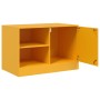 Mueble para TV de acero amarillo mostaza 67x39x44 cm de vidaXL, Muebles TV - Ref: Foro24-841697, Precio: 61,87 €, Descuento: %