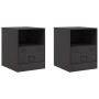 Mesitas de noche 2 unidades acero negro 34,5x39x44 cm de vidaXL, Mesitas de noche - Ref: Foro24-841752, Precio: 77,84 €, Desc...