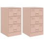 Mesitas de noche 2 unidades acero rosa 34,5x39x62 cm de vidaXL, Mesitas de noche - Ref: Foro24-841778, Precio: 141,22 €, Desc...