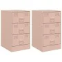 Mesitas de noche 2 unidades acero rosa 34,5x39x62 cm de vidaXL, Mesitas de noche - Ref: Foro24-841778, Precio: 139,84 €, Desc...