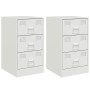 Mesitas de noche 2 unidades acero blanco 34,5x39x62 cm de vidaXL, Mesitas de noche - Ref: Foro24-841786, Precio: 141,22 €, De...