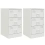 Mesitas de noche 2 unidades acero blanco 34,5x39x62 cm de vidaXL, Mesitas de noche - Ref: Foro24-841786, Precio: 139,84 €, De...