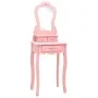 Juego de tocador y taburete madera paulownia rosa 50x59x136 cm de vidaXL, Tocadores para dormitorios - Ref: Foro24-289311, Pr...