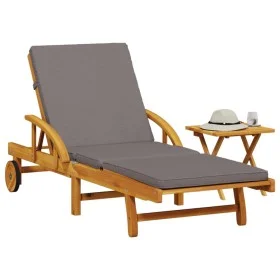 Liege mit Kissen und Tisch aus massivem Akazienholz von vidaXL, Liegen - Ref: Foro24-3206363, Preis: 269,68 €, Rabatt: %