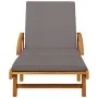 Tumbona con cojín y mesa madera maciza de acacia de vidaXL, Tumbonas - Ref: Foro24-3206363, Precio: 269,68 €, Descuento: %