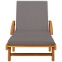 Tumbona con cojín y mesa madera maciza de acacia de vidaXL, Tumbonas - Ref: Foro24-3206363, Precio: 268,85 €, Descuento: %