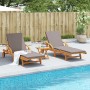Tumbonas con mesa 2 unidades madera maciza de acacia de vidaXL, Tumbonas - Ref: Foro24-3206368, Precio: 507,14 €, Descuento: %