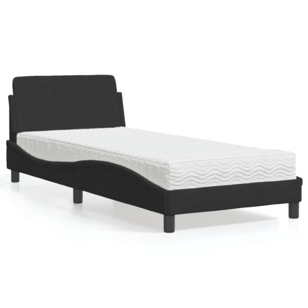 Cama con colchón terciopelo negro 90x190 cm de vidaXL, Camas y somieres - Ref: Foro24-3208313, Precio: 232,38 €, Descuento: %