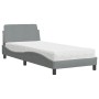 Cama con colchón tela gris claro 90x200 cm de vidaXL, Camas y somieres - Ref: Foro24-3208324, Precio: 237,08 €, Descuento: %