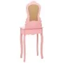 Juego de tocador y taburete madera paulownia rosa 50x59x136 cm de vidaXL, Tocadores para dormitorios - Ref: Foro24-289311, Pr...