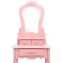 Juego de tocador y taburete madera paulownia rosa 50x59x136 cm de vidaXL, Tocadores para dormitorios - Ref: Foro24-289311, Pr...