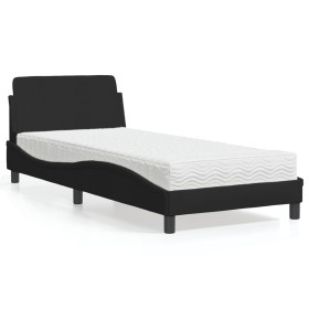 Cama con colchón tela negro 90x200 cm de vidaXL, Camas y somieres - Ref: Foro24-3208326, Precio: 255,67 €, Descuento: %