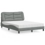 Cama con colchón tela gris claro 140x190 cm de vidaXL, Camas y somieres - Ref: Foro24-3208527, Precio: 396,96 €, Descuento: %