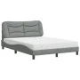 Cama con colchón tela gris claro 140x190 cm de vidaXL, Camas y somieres - Ref: Foro24-3208527, Precio: 388,52 €, Descuento: %
