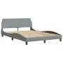 Cama con colchón tela gris claro 140x190 cm de vidaXL, Camas y somieres - Ref: Foro24-3208527, Precio: 388,52 €, Descuento: %