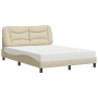 Cama con colchón tela color crema 120x200 cm de vidaXL, Camas y somieres - Ref: Foro24-3208525, Precio: 379,72 €, Descuento: %