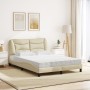 Cama con colchón tela color crema 120x200 cm de vidaXL, Camas y somieres - Ref: Foro24-3208525, Precio: 379,72 €, Descuento: %