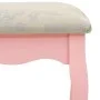 Juego de tocador y taburete madera paulownia rosa 50x59x136 cm de vidaXL, Tocadores para dormitorios - Ref: Foro24-289311, Pr...