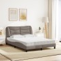 Cama con colchón tela gris taupe 140x190 cm de vidaXL, Camas y somieres - Ref: Foro24-3208531, Precio: 410,89 €, Descuento: %