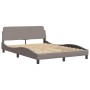 Cama con colchón tela gris taupe 140x190 cm de vidaXL, Camas y somieres - Ref: Foro24-3208531, Precio: 410,89 €, Descuento: %