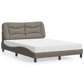 Bed with taupe gray fabric mattress 140x200 cm by vidaXL, Beds and slatted bases - Ref: Foro24-3208538, Price: 430,94 €, Disc...