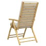 Sillas de bistró plegables con cojines 4 uds bambú blanco crema de vidaXL, Sillas de jardín - Ref: Foro24-3208927, Precio: 41...