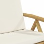 Sillas de bistró plegables con cojines 4 uds bambú blanco crema de vidaXL, Sillas de jardín - Ref: Foro24-3208927, Precio: 41...