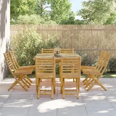 Sillas de jardín plegables 8 unidades bambú 43x54x88 cm de vidaXL, Sillas de jardín - Ref: Foro24-3278519, Precio: 534,76 €, ...
