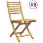 Sillas de jardín plegables 8 unidades bambú 43x54x88 cm de vidaXL, Sillas de jardín - Ref: Foro24-3278519, Precio: 540,62 €, ...
